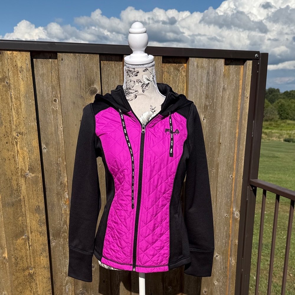 Fila Women's Black and Pink Utility Jacket